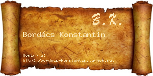 Bordács Konstantin névjegykártya